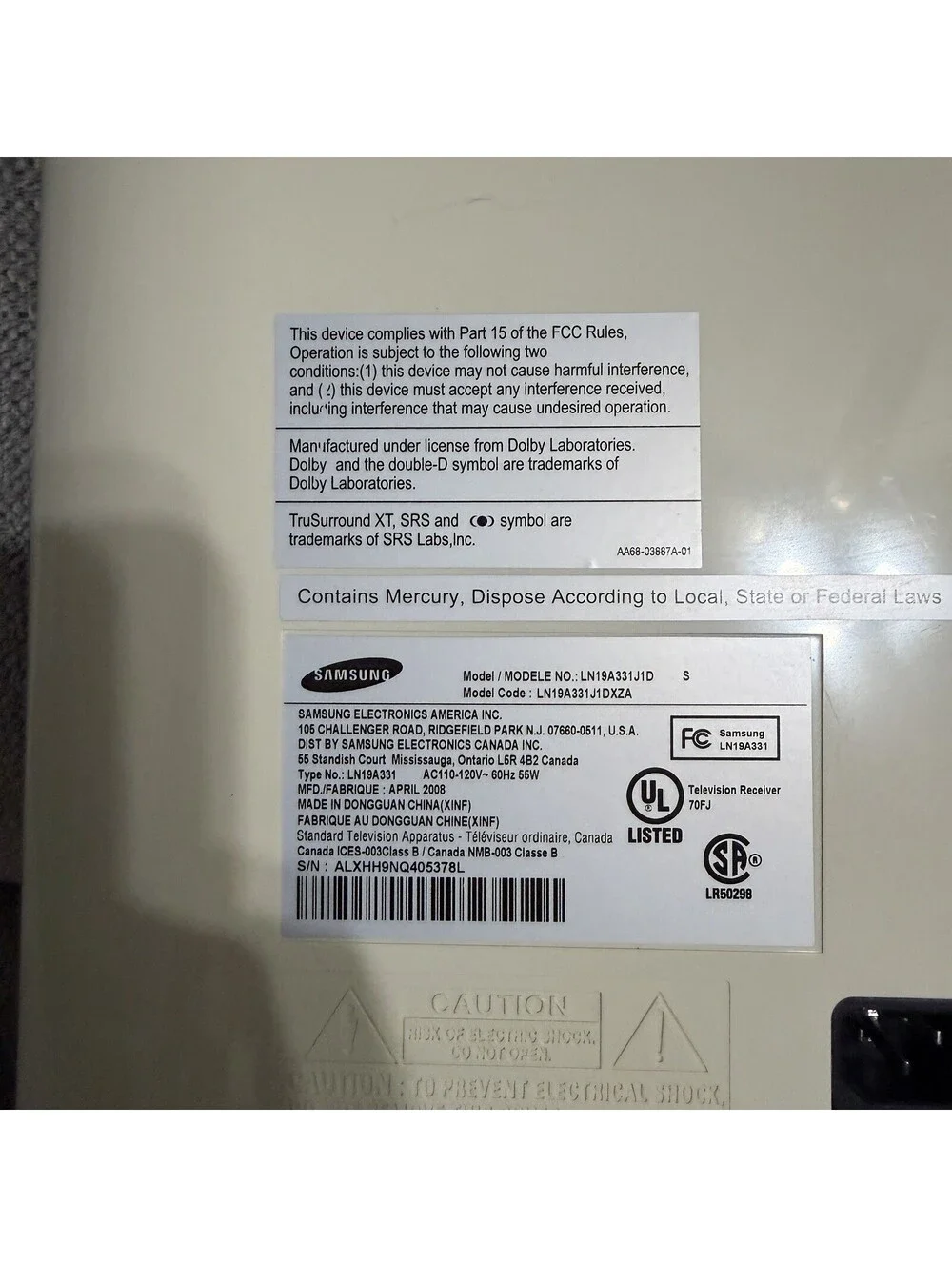 Samsung monitor powers